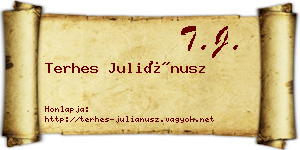 Terhes Juliánusz névjegykártya